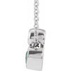 14 Karat White 5x3 mm Pear Lab Grown Blue Sapphire & .03 CT Natural Diamond 16 to 18 inch Necklace