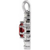 14 Karat White Gold Natural Mozambique Garnet & 5/8 CTW Natural Diamond Halo-Style Pendant