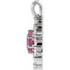 14K White Natural Pink Tourmaline & 5/8 CTW Natural Diamond Halo-Style Pendant