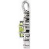 14K White Natural Peridot & 5/8 CTW Natural Diamond Halo-Style Pendant