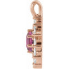 14K Rose Natural Pink Tourmaline & 5/8 CTW Natural Diamond Halo-Style Pendant