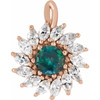 14K Rose Lab-Grown Alexandrite & 5/8 CTW Natural Diamond Halo-Style Pendant