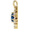 14 Karat Yellow Gold Natural Blue Sapphire & 5/8 CTW Natural Diamond Halo-Style Pendant