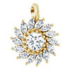 14K Yellow Natural White Sapphire & 5/8 CTW Natural Diamond Halo-Style Pendant