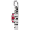 14 Karat White Gold Lab-Grown Ruby & 5/8 CTW Natural Diamond Halo-Style Pendant