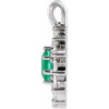Platinum Natural Emerald & 5/8 CTW Natural Diamond Halo-Style Pendant