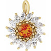 14K Yellow Natural Citrine & 5/8 CTW Natural Diamond Halo-Style Pendant