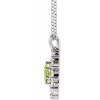 Sterling Silver Natural Peridot & 5/8 CTW Natural Diamond Halo-Style 16-18" Necklace