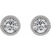 Sterling Silver 3 mm Natural White Sapphire Beaded Bezel Set Earrings