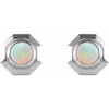 Sterling Silver Opal Geometric Earrings