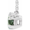 Sterling Silver Natural Green Sapphire Solitaire 18" Necklace