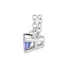 14 Karat White Gold Natural Tanzanite Solitaire 18" Necklace