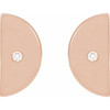 14K Rose .0025 CT Natural Diamond Quarter Moon Phase Earring