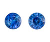 Matched Pair Blue Sapphire Gems - Round Cut - 1.32 carats - 5mm