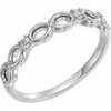 Sterling Silver .08 Carat Diamond Infinity Inspired Ring