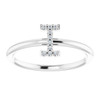 Sterling Silver .05 Carat Diamond Initial I Ring