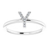 Sterling Silver .03 Carat Diamond Initial Y Ring