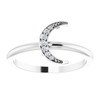 Sterling Silver .04 Carat Diamond Stackable Crescent Ring