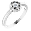 White Gold Ring 14 Karat 0.10 Carat Natural Diamond Ring