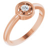 Rose Gold 14 Karat 0.10 Carat Natural Diamond Ring