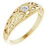 Yellow Gold Ring 14 Karat 0.10 Carat Natural Diamond Ring