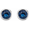 14 Karat White Gold Genuine  Blue Sapphire Earrings