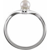 Sterling Silver Akoya Cultured Pearl and .025 Carat Diamond Ring