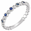Genuine  Blue Sapphire Ring in Platinum Genuine Sapphire Stackable Ring