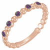 Genuine Alexandrite Ring in 14 Karat Rose Gold Alexandrite Stackable Ring