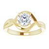 Genuine White Sapphire Round Cut Ring in 14 Karat Yellow Gold