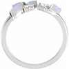 Sterling Silver Australian Fire Opal and 0.10 Carat Diamond Negative Space Ring