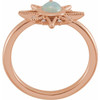 14 Karat Rose Gold Natural White Ethiopian Opal & .03 CTW Natural Diamond Ring