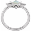 Sterling Silver Natural White Ethiopian Opal & .03 CTW Natural Diamond Ring