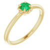 Yellow Gold Ring 14 Karat Lab Grown Emerald Solitaire Rope Ring