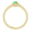 Yellow Gold Ring 14 Karat Lab Grown Emerald Solitaire Rope Ring