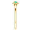 Yellow Gold Ring 14 Karat Lab Grown Emerald Solitaire Rope Ring
