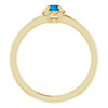 Yellow Gold Ring 14 Karat Lab Grown Blue Sapphire Solitaire Rope Ring