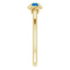 Yellow Gold Ring 14 Karat Lab Grown Blue Sapphire Solitaire Rope Ring