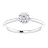 White Gold Ring 14 Karat 0.20 Carat Natural Diamond Solitaire Rope Ring