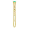 Yellow Gold Ring 14 Karat 3 mm Lab Grown Emerald Solitaire Rope Ring