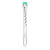 White Gold Ring 14 Karat 3 mm Lab Grown Emerald Solitaire Rope Ring