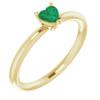 Yellow Gold Ring 14 Karat Lab Grown Emerald Solitaire Ring