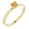 Yellow Gold Ring 14 Karat Natural Citrine Solitaire Ring