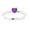 White Gold Ring 14 Karat Natural Genuine AAA Amethyst Solitaire Ring