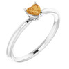 White Gold Ring 14 Karat Natural Citrine Solitaire Ring