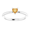 White Gold Ring 14 Karat Natural Citrine Solitaire Ring