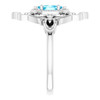 Sterling Silver Natural Aquamarine Vintage Inspired Ring