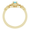 Yellow Gold Ring 14 Karat Natural Aquamarine Vintage Inspired Ring