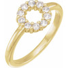 Yellow Gold Ring 14 Karat 0.20 Carat Natural Diamond Rose Cut Halo Style Ring