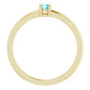Yellow Gold Ring 14 Karat Natural Blue  Zircon Gemstone Ring